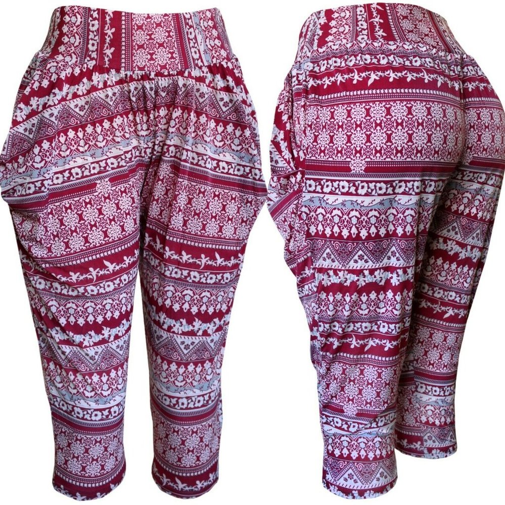 Women's Ethnic Style Printed Capri Pants